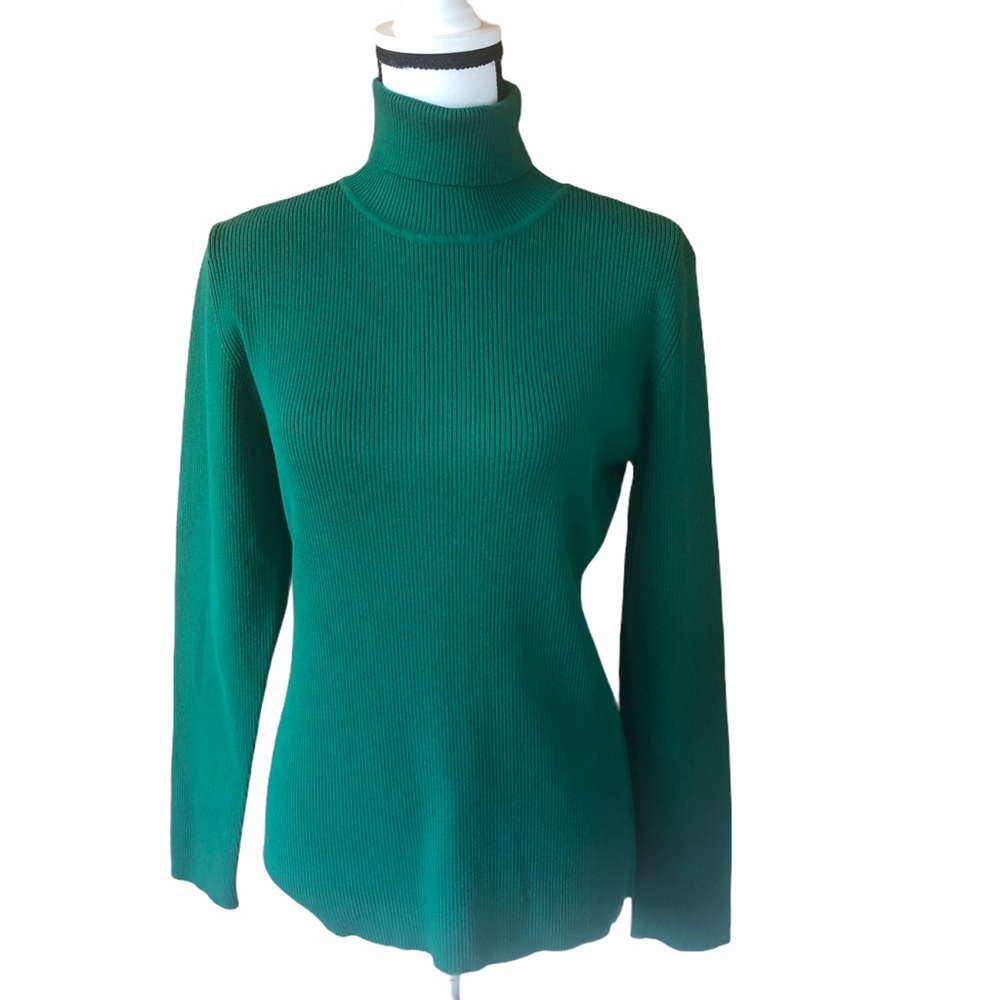Style & Co Green Turtleneck Sweater Size XL